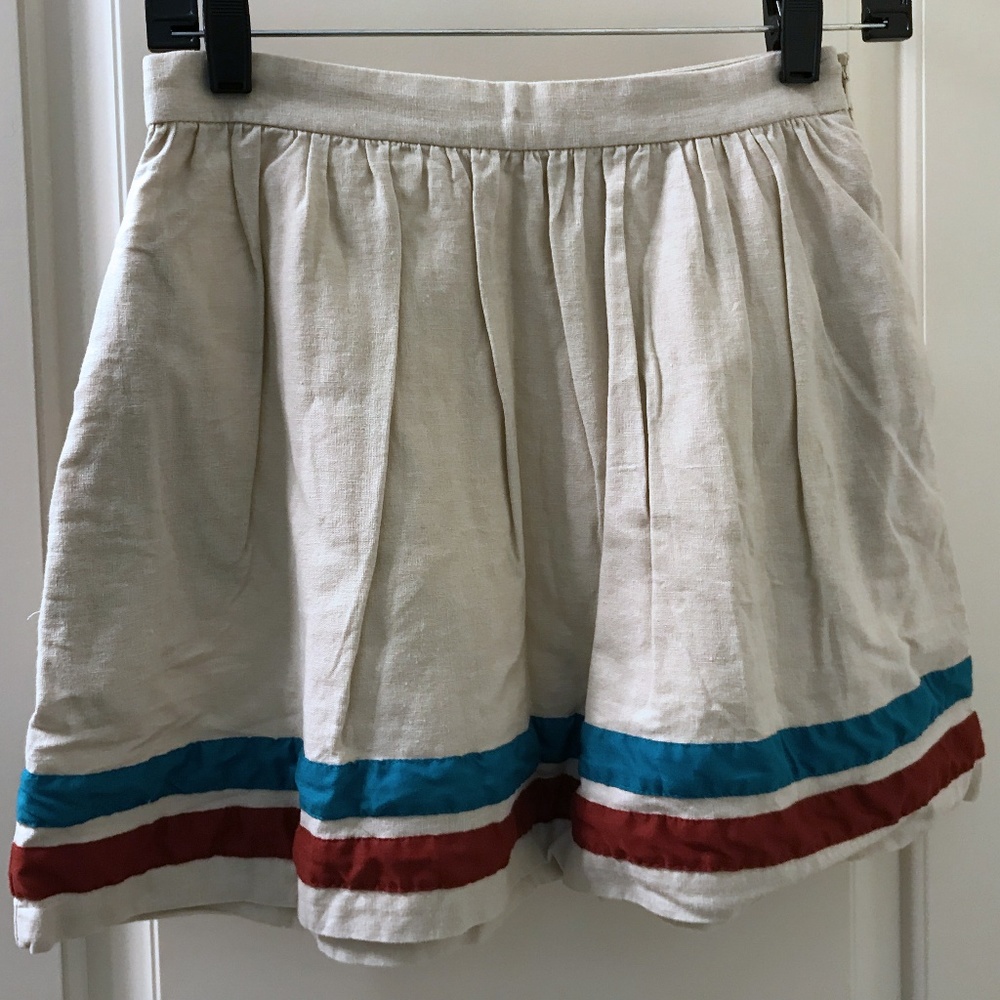 Forever 21 Boutique Skater Skirt - Blue and Red Stripes S